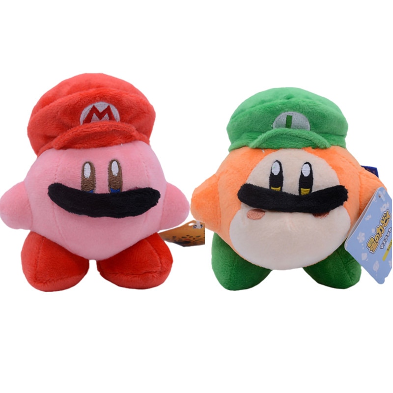 10 Cm Kawaii Super Mario Bros Luigi Soft Stuffed Plush Dolls Anime Kirby Characters Decor Pillow 1 - Kirby Plush