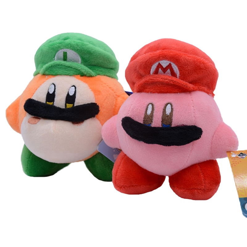 10 Cm Kawaii Super Mario Bros Luigi Soft Stuffed Plush Dolls Anime Kirby Characters Decor Pillow 2 - Kirby Plush