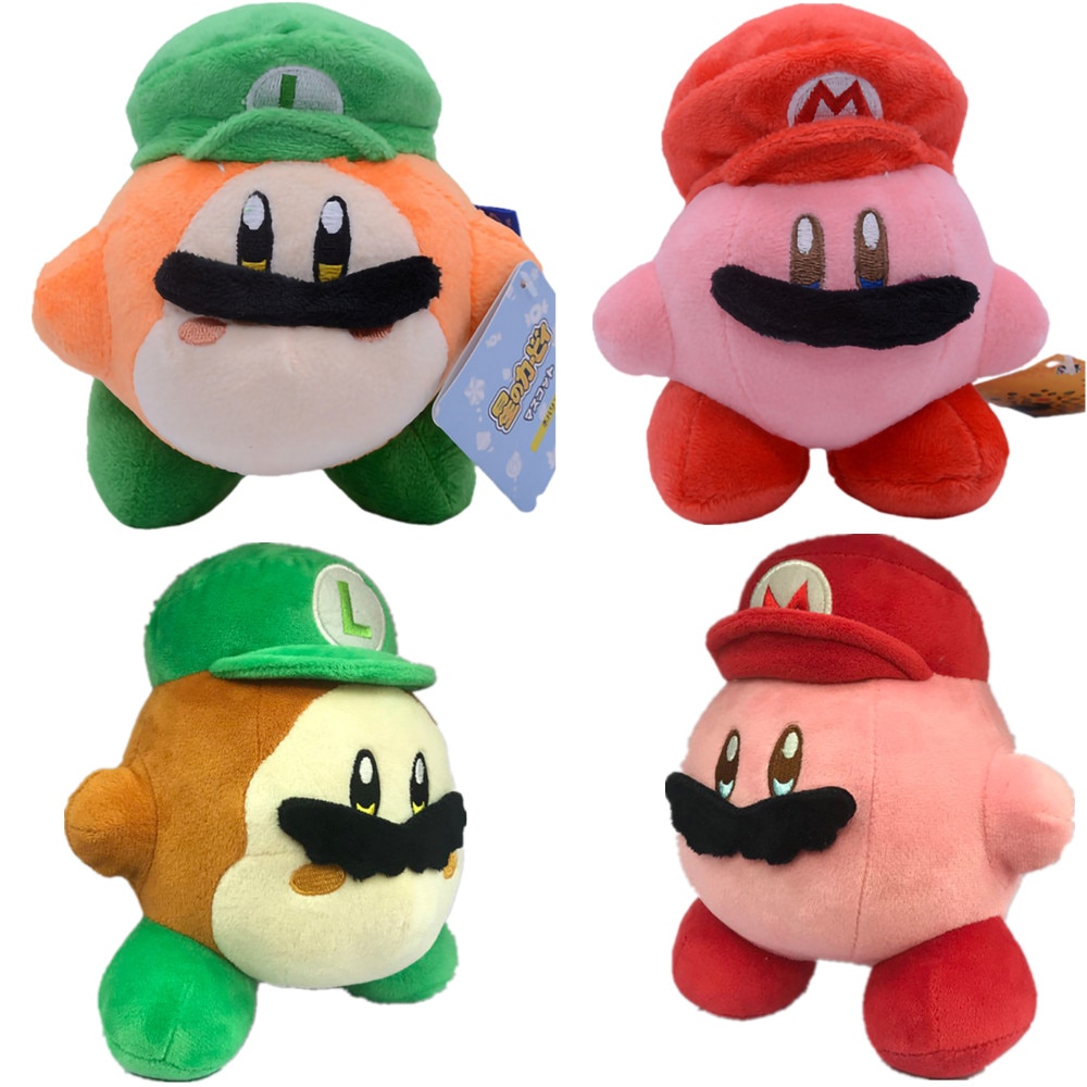 10 Cm Kawaii Super Mario Bros Luigi Soft Stuffed Plush Dolls Anime Kirby Characters Decor Pillow - Kirby Plush
