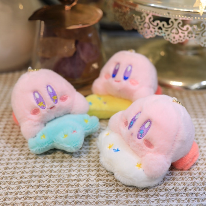 10CM Star Kirby Cartoon Keychain 3pcs set Random 1pcs Kawaii Anime Figures Kirby Stuffed Plush Toys - Kirby Plush