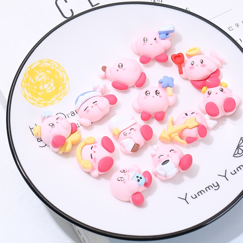 10pcs Kawaii Kirby Diy Resin Accessory Handmade Material Cute Magic Anime Phone Case Hair Ornament Multipurpose 2 - Kirby Plush