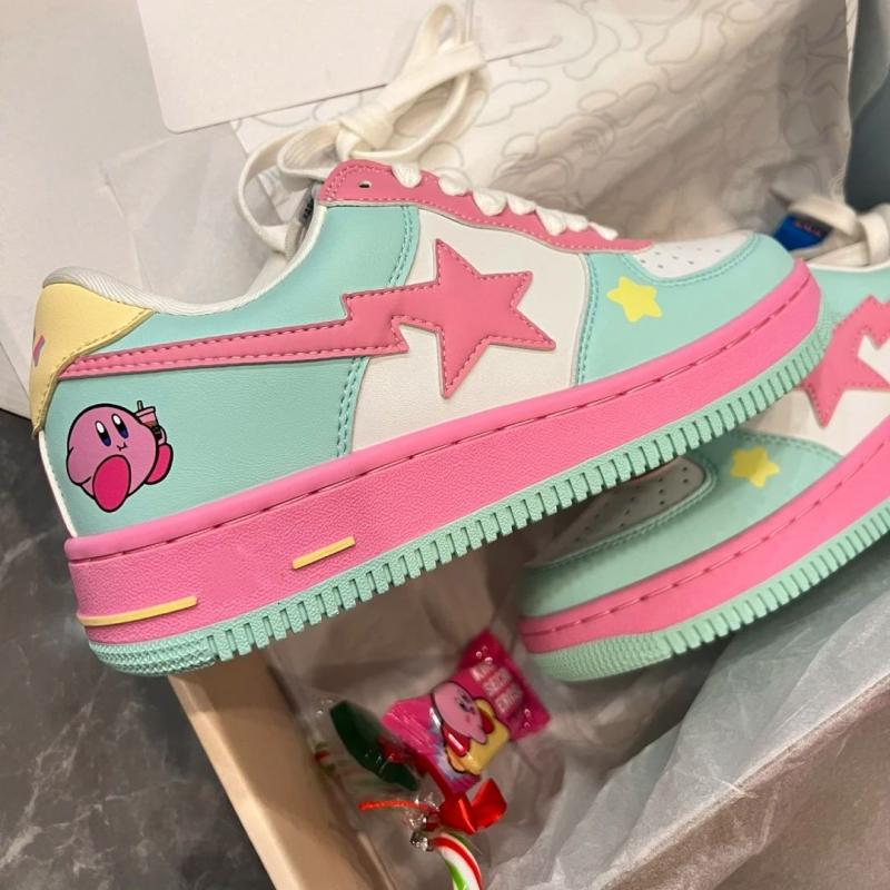 2023 Star Kirby Casual Board Shoes Anime Cartoon Sanrio Kuromi Kirby Student Sneakers Trend Fitness Running - Kirby Plush