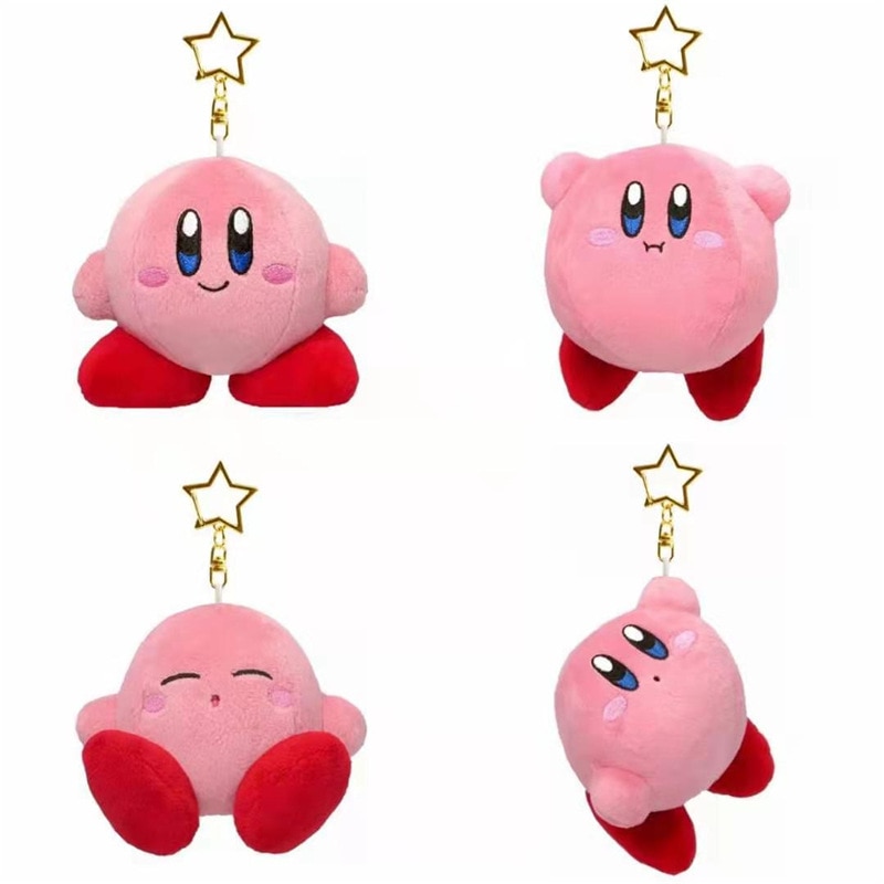 2023 Star Kirby Keychain Children Keyring Kawaii Plush Toys Pink Kirby Keychains Girls Pendant Key Chain - Kirby Plush