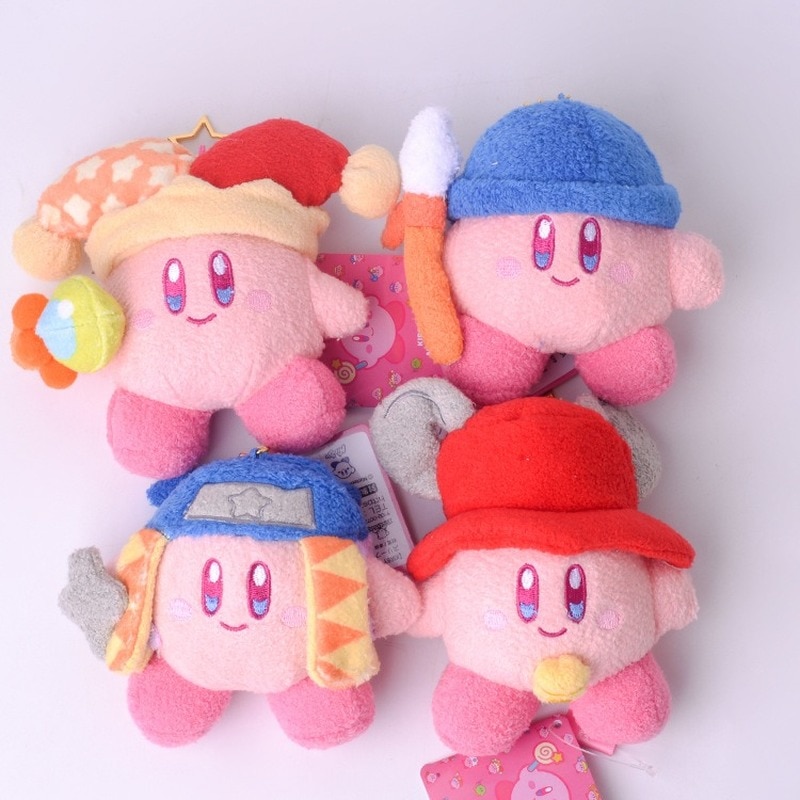 Cartoon Anime Stars Kirby Cosplay Ninja Plush Toys Keychain Kawaii Stuffed Plushie Soft Dolls Bag Pendant - Kirby Plush