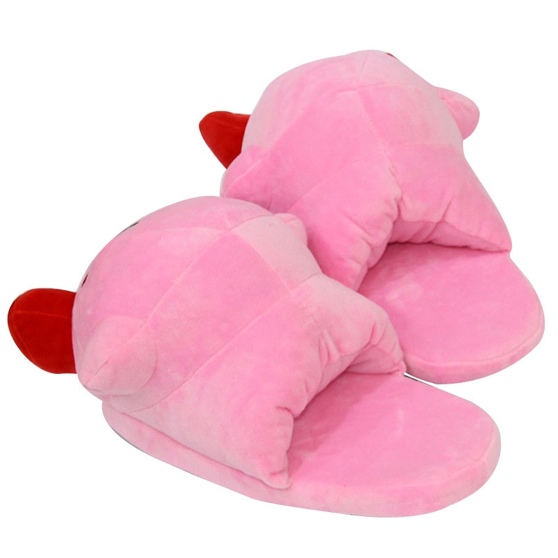 Cartoon Anime Stuffed Star Kirby Plush Cotton Slippers Half Pack Heel Plushie Home Kawaii Cute Soft 4 - Kirby Plush