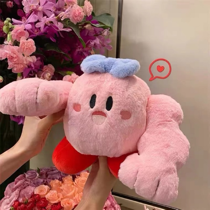 Cartoon Muscle Kirby Plush Toy Pillow Doll Stuffed Animal Children s Plushies Home Decoration Game Hercules - Kirby Plush