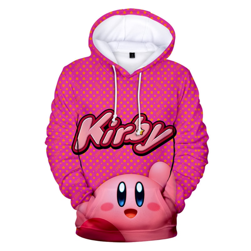 Cute Cartoon Stars Kirby 3D Color Printed Hooded Sweater Kawaii Anime Spring Autumn Long Sleeved Pullover 5 - Kirby Plush