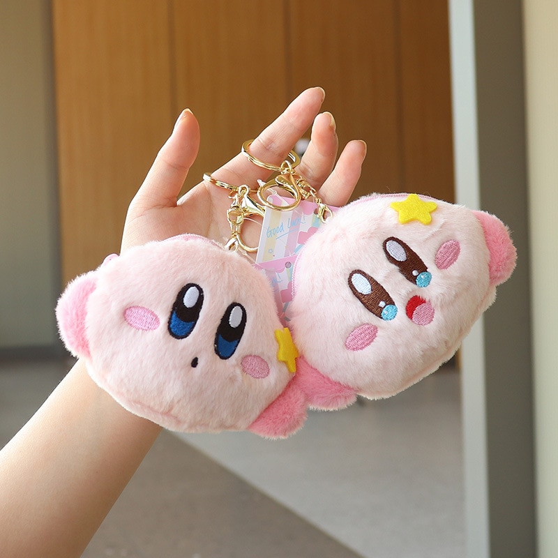 Kawaii Anime Cartoon Star Kirby Plush Mini Coin Purse Cute Bluetooth Headset Bag Schoolbag Decoration Keychain 2 - Kirby Plush