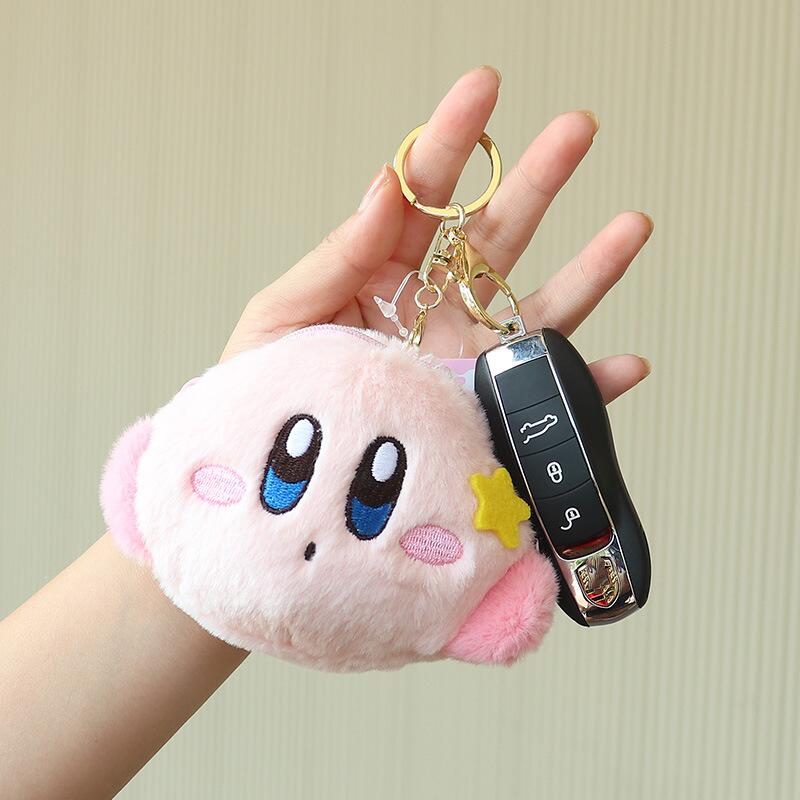 Kawaii Anime Cartoon Star Kirby Plush Mini Coin Purse Cute Bluetooth Headset Bag Schoolbag Decoration Keychain 3 - Kirby Plush