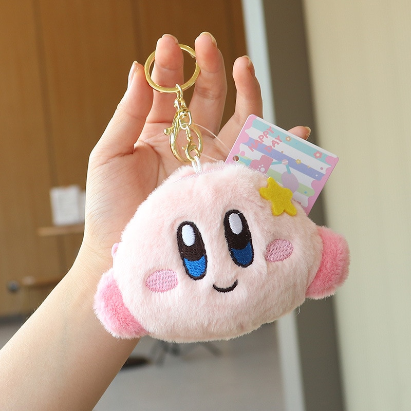 Kawaii Anime Cartoon Star Kirby Plush Mini Coin Purse Cute Bluetooth Headset Bag Schoolbag Decoration Keychain 5 - Kirby Plush