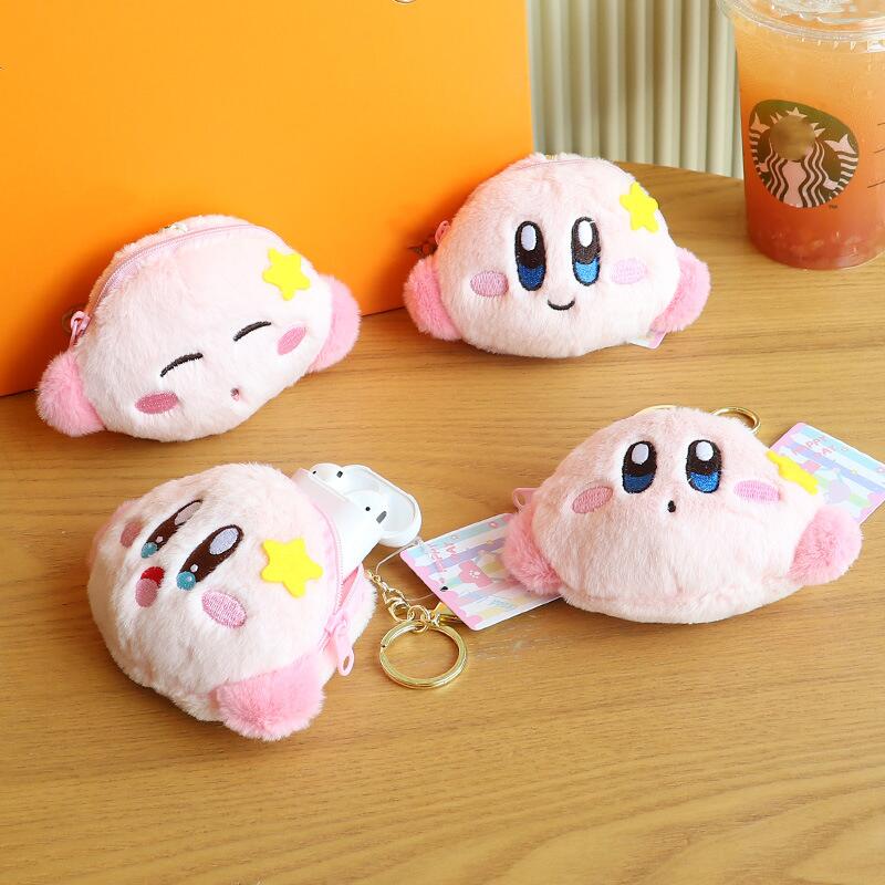 Kawaii Anime Cartoon Star Kirby Plush Mini Coin Purse Cute Bluetooth Headset Bag Schoolbag Decoration Keychain - Kirby Plush