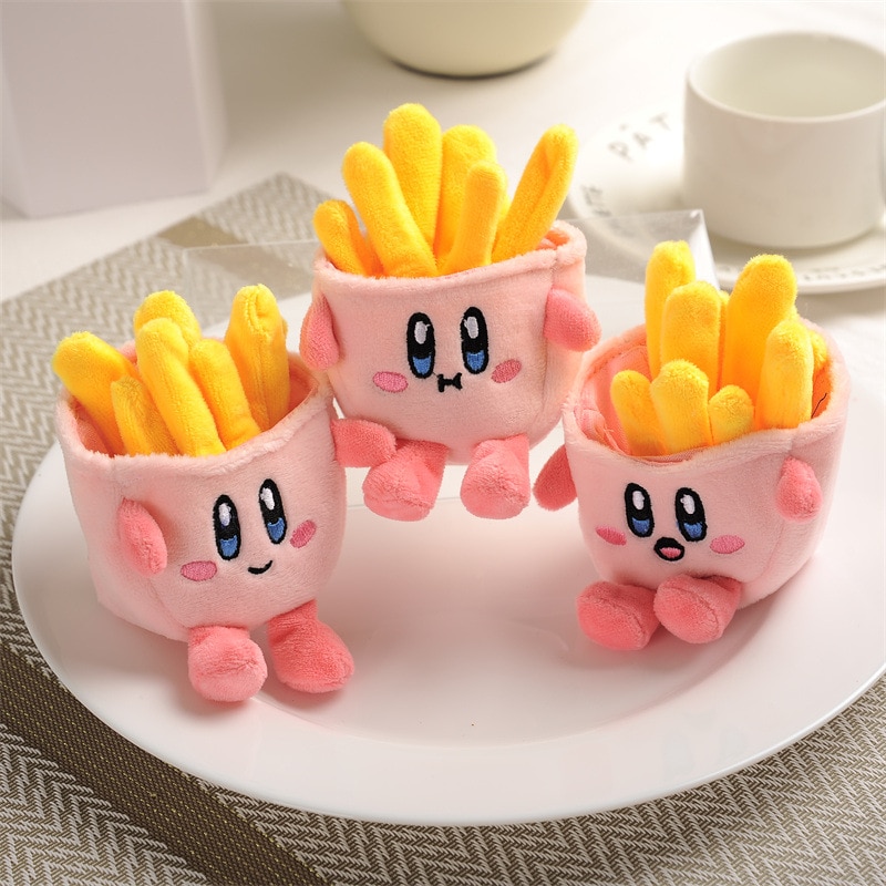 Kawaii Cartoon Star Kirby Plush Dolls Cute French Fries Hamburger Plush Toys Schoolbag Decoration Pendant Gifts 2 - Kirby Plush
