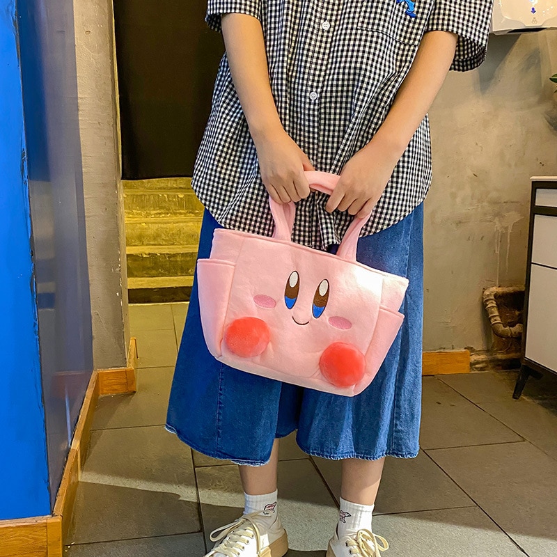 Kawaii Kirby Anime Cartoon Plush Doll Lunch Bag Picnic Travel Pouch Handbags Lunch Box Tote Bags 2 - Kirby Plush