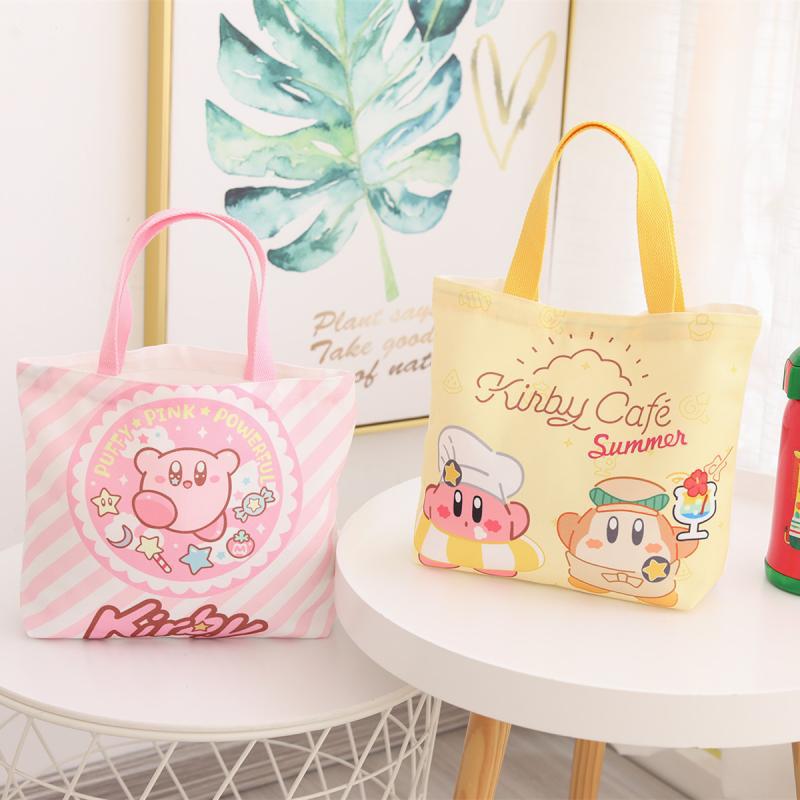 Kawaii Kirby Cartoon Cute Canvas One Shoulder Hand Bag Girl Portable Canvas Bag Creative Keep Warm 1 - Kirby Plush