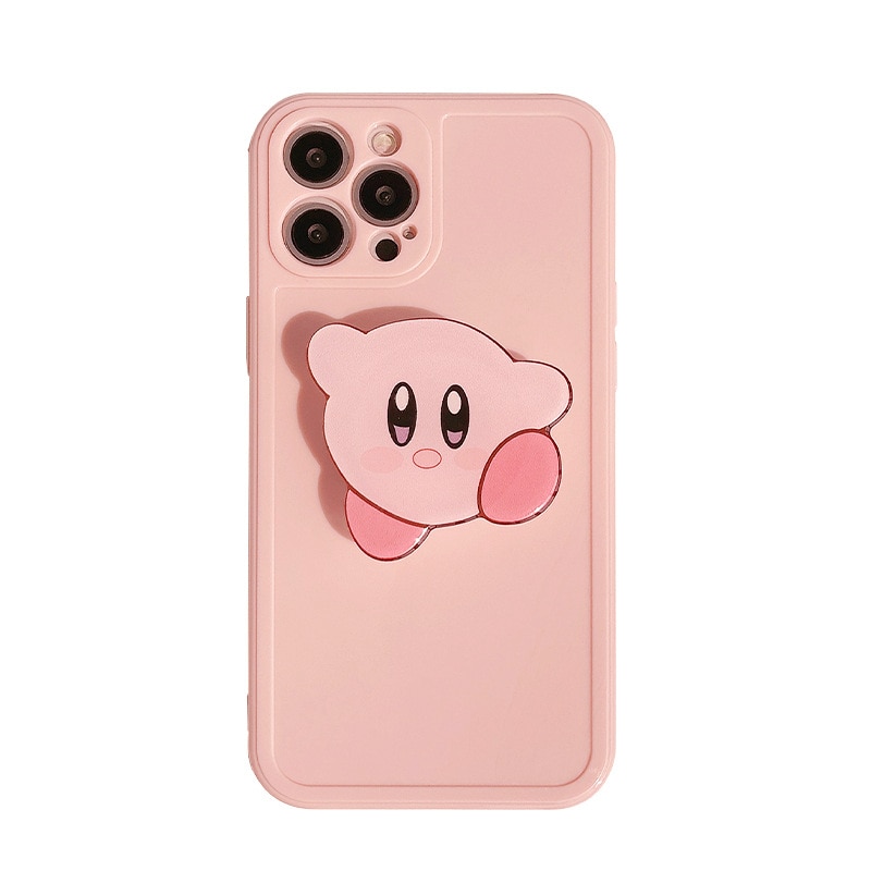 Kawaii Kirby Plush Cartoon Cute Apple Pink Kirby Soft Phone Case Stand Plushie Anime Plush Toys 5 - Kirby Plush