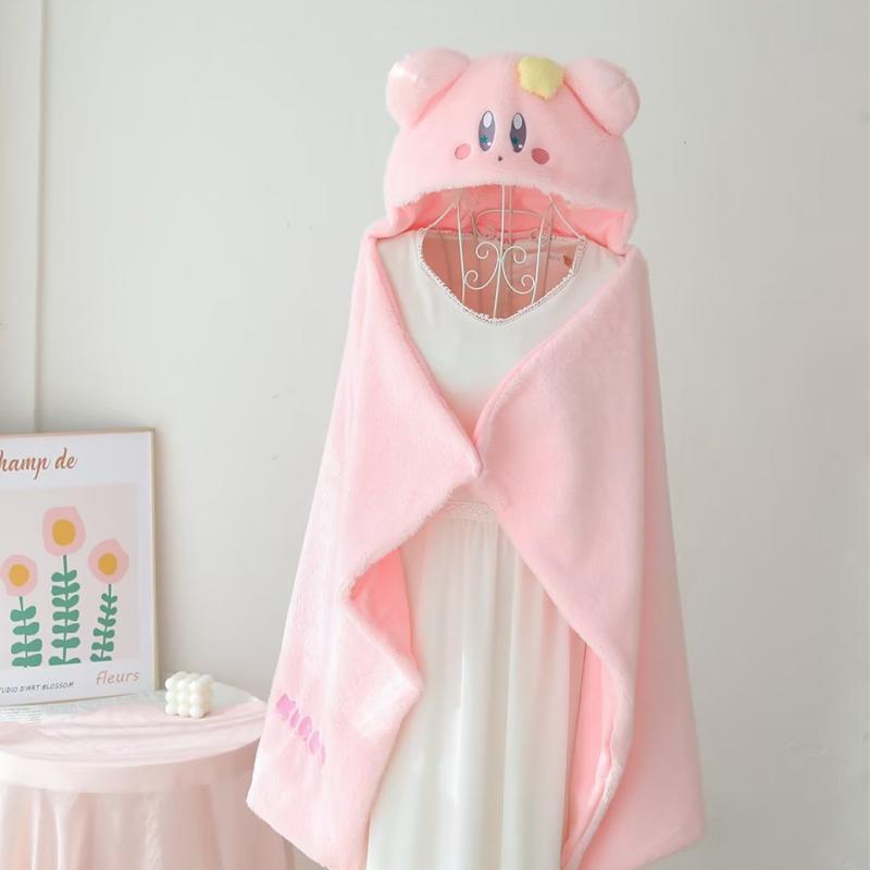 Kirby Cute Anime Kawaii Plush Cape Hooded Coat House Shawl Nap Blanket Quilt Girl Birthday Christmas - Kirby Plush