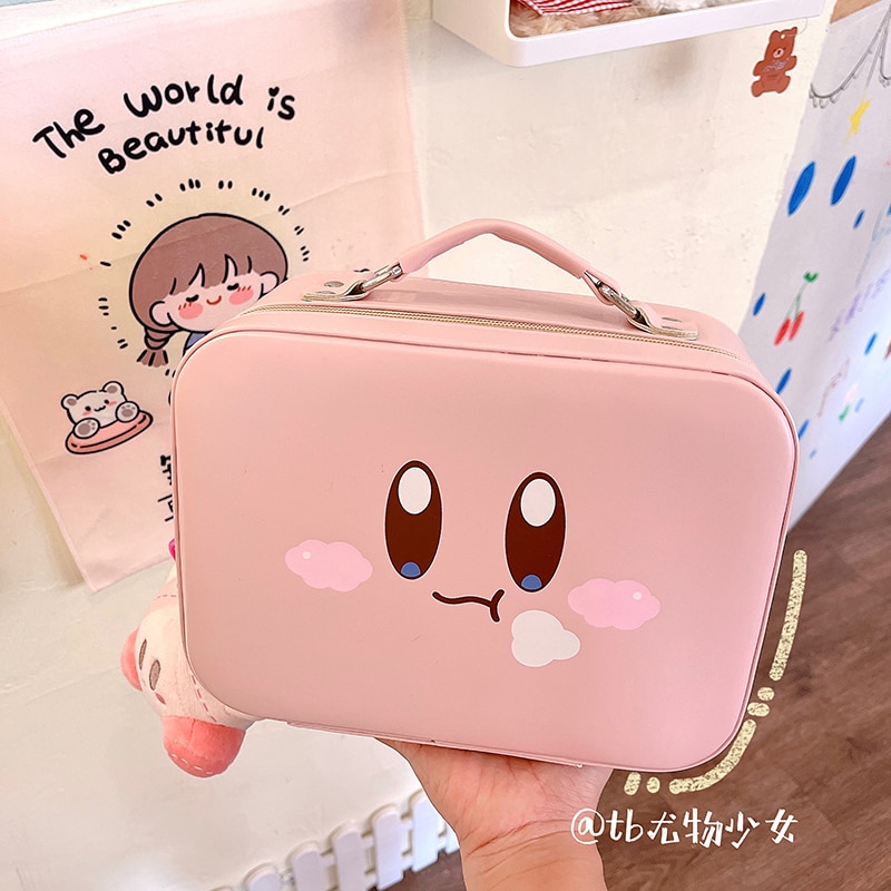 Kirby Kawaii Japanese Girl Heart Portable Cosmetic Box Large capacity Cosmetic Bag Travel Wash Bag Storage - Kirby Plush