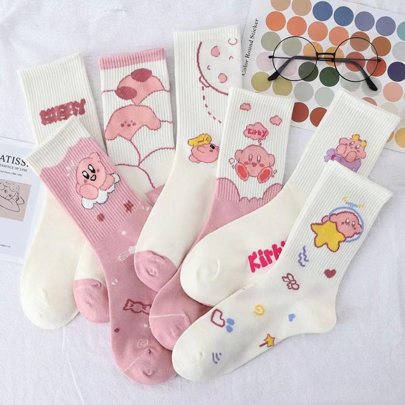 New Cute Women Socks Star Kirby Cartoon Autumn Winter Kawaii Cotton Fashion Crew Socks ins Style - Kirby Plush