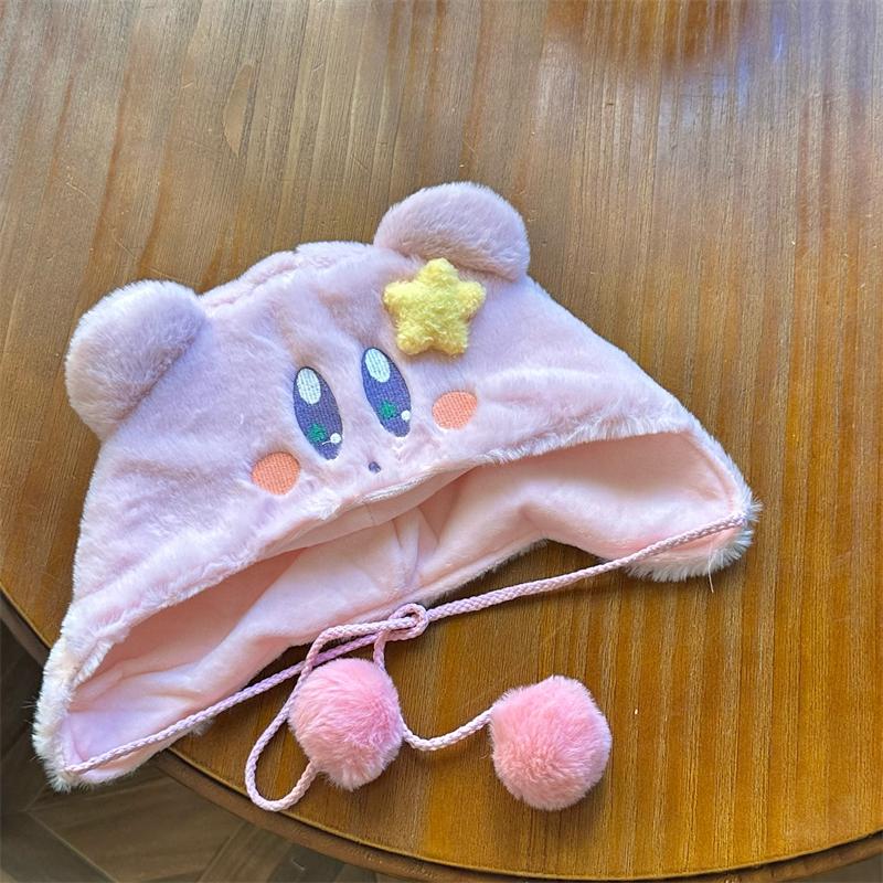 New Kirby Cartoon Plush Warm Hat Gloves Thickened Necessary Windproof In Winter Cute Collocation Birthday Gift 5 - Kirby Plush