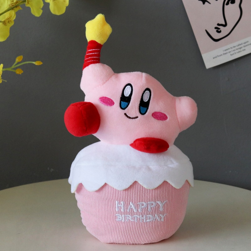 Sanrio Mymelody Star Kirby Sing Doll Cinnamoroll Plush Birthday Cake Plush Toy Music Luminous Light Candle - Kirby Plush