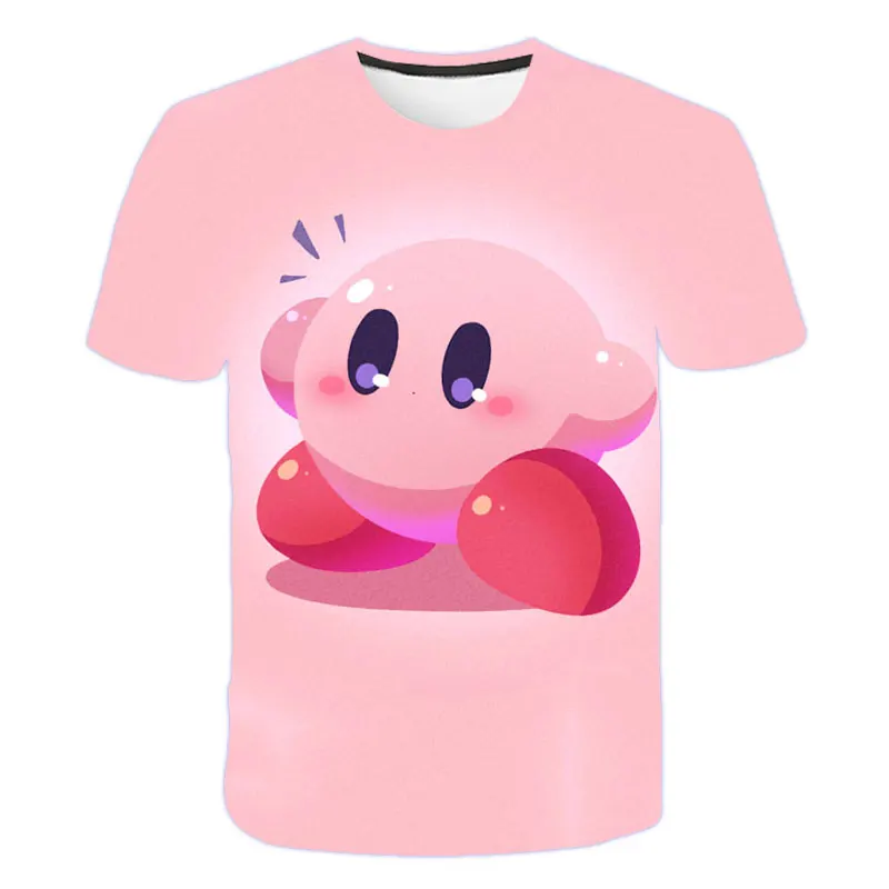 2023 Summer Kirby Game Anime Kawaii Cartoon Kids Baby T Shirt 4 14Y Children 3D T 1 - Kirby Plush