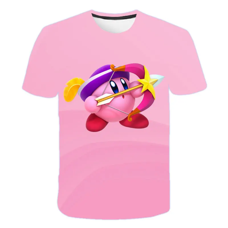 2023 Summer Kirby Game Anime Kawaii Cartoon Kids Baby T Shirt 4 14Y Children 3D T 2 - Kirby Plush