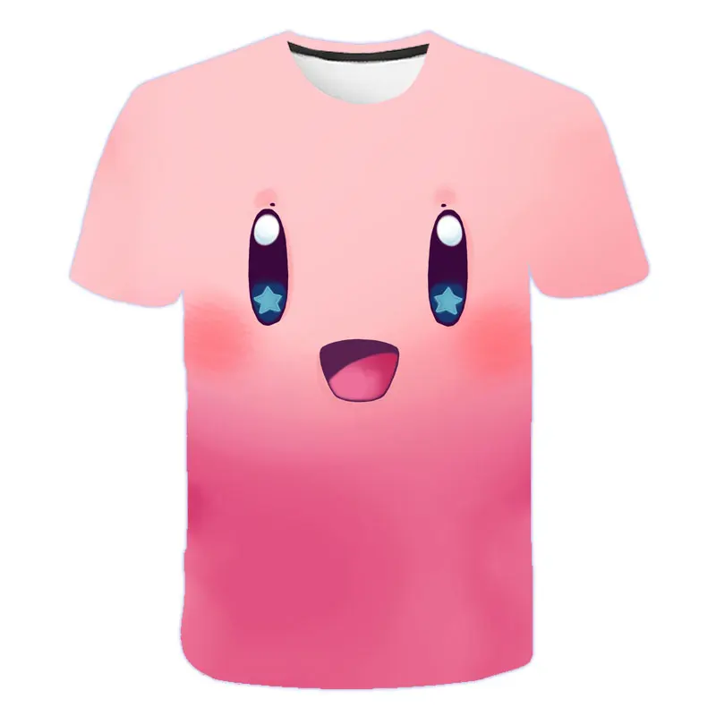 2023 Summer Kirby Game Anime Kawaii Cartoon Kids Baby T Shirt 4 14Y Children 3D T 5 - Kirby Plush