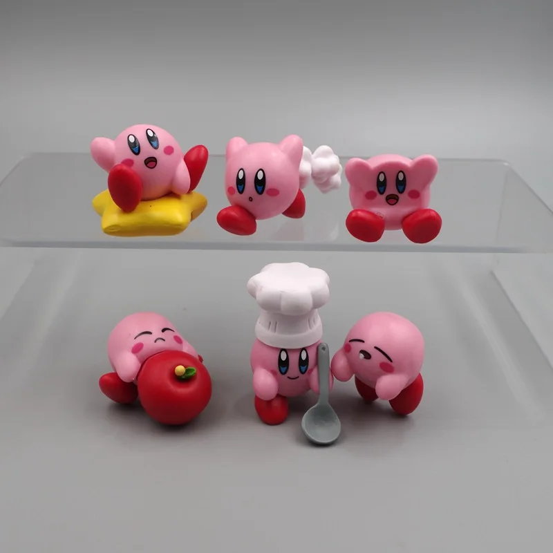 4 8pcs Anime Games Kirby Action Figures Toys Pink Cartoon Kawaii Kirby PVC Cute Figure Action 1 - Kirby Plush