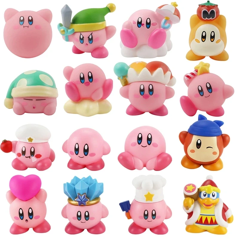 4 8pcs Anime Games Kirby Action Figures Toys Pink Cartoon Kawaii Kirby PVC Cute Figure Action - Kirby Plush