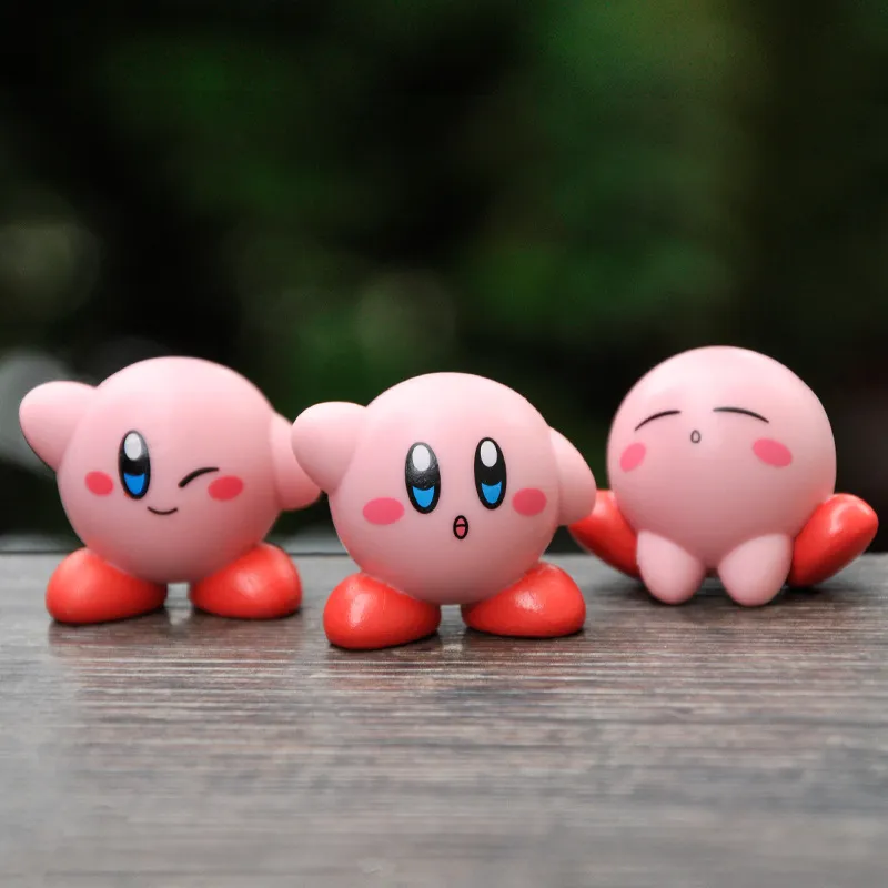6Pcs Set Anime Kirby Action Figures Pvc Model Doll Toys Collection Table Top Car Ornament For 2 - Kirby Plush