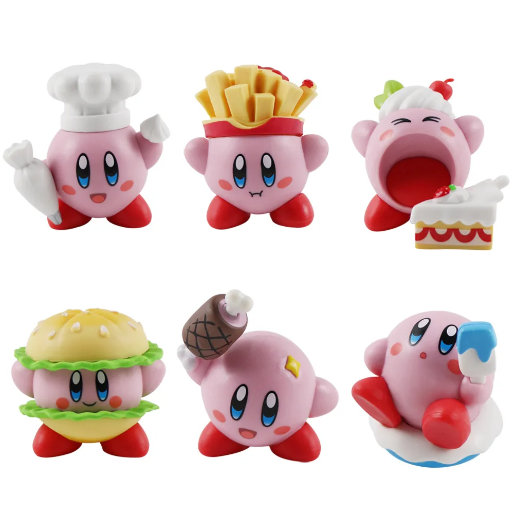 6pcs set Kirby Cake Decoration Food Vinyl Doll Figure Toys 1 - Kirby Plush