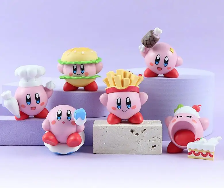 6pcs set Kirby Cake Decoration Food Vinyl Doll Figure Toys 3 - Kirby Plush