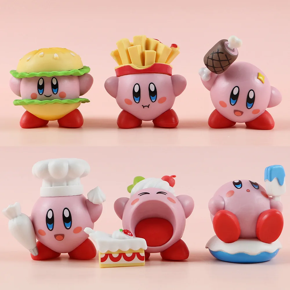 6pcs set Kirby Cake Decoration Food Vinyl Doll Figure Toys - Kirby Plush