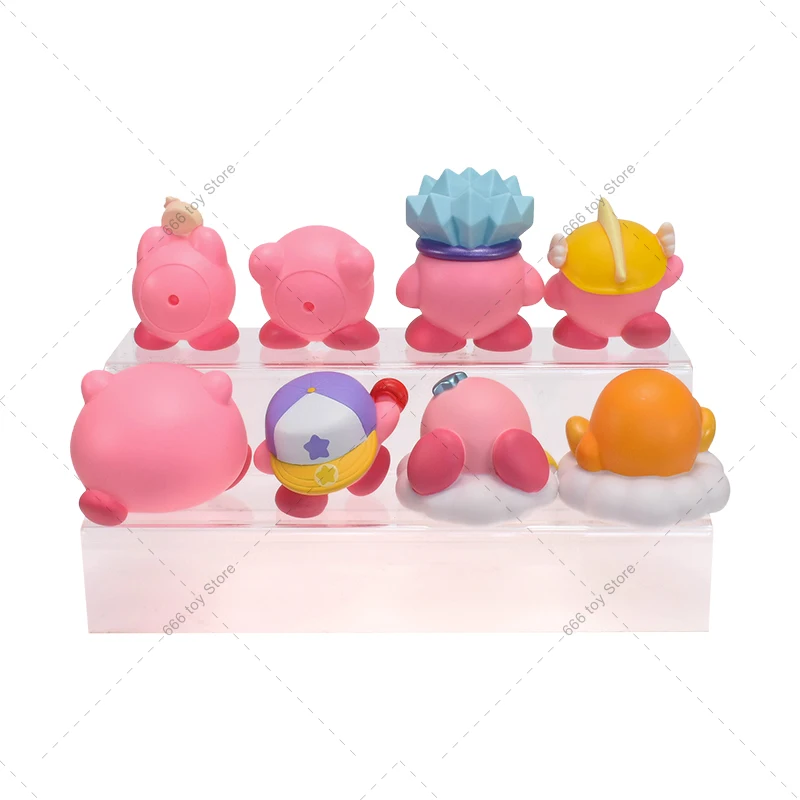 8PCS Set Games Star Kirby Figure Cute Cartoon Pink Kirby Mini Figure Waddle Dee Collect Dolls 3 - Kirby Plush