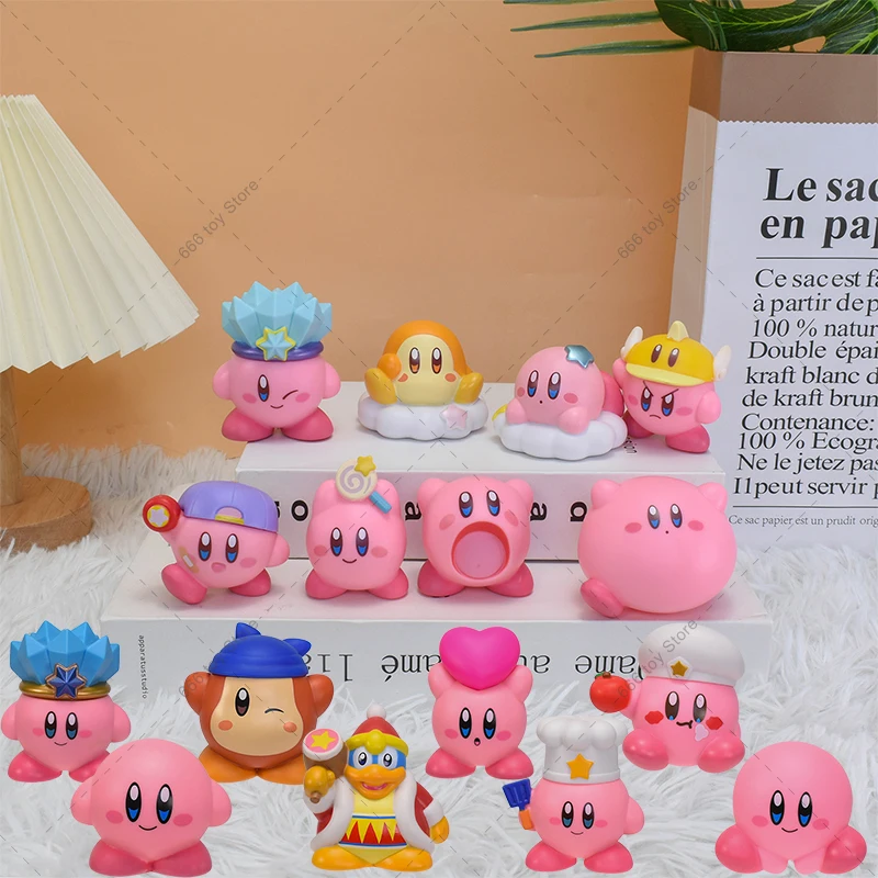 8PCS Set Games Star Kirby Figure Cute Cartoon Pink Kirby Mini Figure Waddle Dee Collect Dolls - Kirby Plush