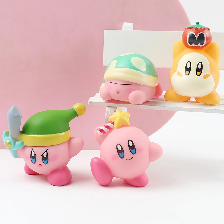 8pcs Anime Games Kirby Action Figures Toys Pink Cartoon Kawaii Kirby PVC Cute Figure Action Toy 10 - Kirby Plush