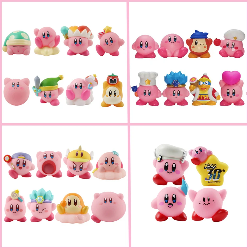 8pcs Anime Games Kirby Action Figures Toys Pink Cartoon Kawaii Kirby PVC Cute Figure Action Toy 5 - Kirby Plush