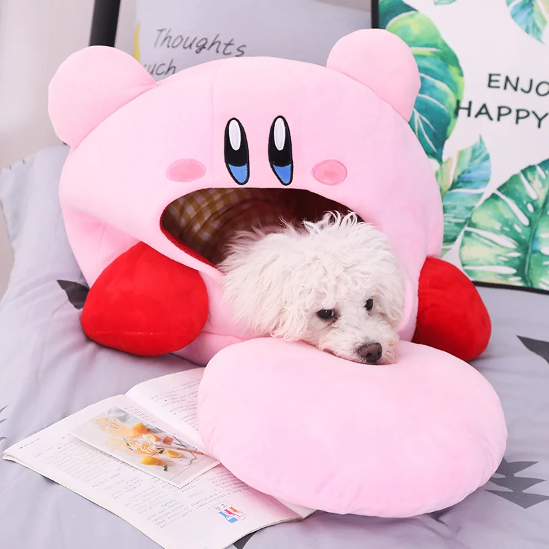 Anime Games Kirby Peripheral Cartoon Plush Doll Funny Nap Pillow Soft Pet Cat Nest Kawaii Kirby 1 - Kirby Plush