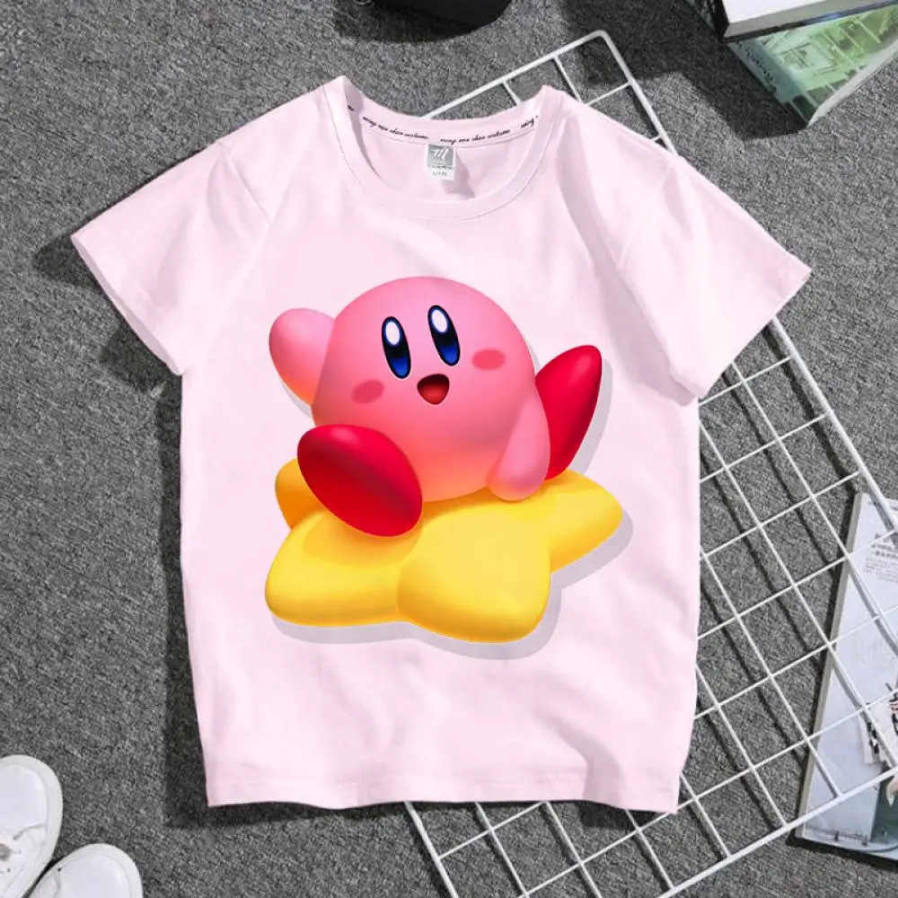 Anime Kawaii Super Cute Star Kabi Cartoon Printed Children s Kirby Clothing T Shirt Summer Short 4 - Kirby Plush