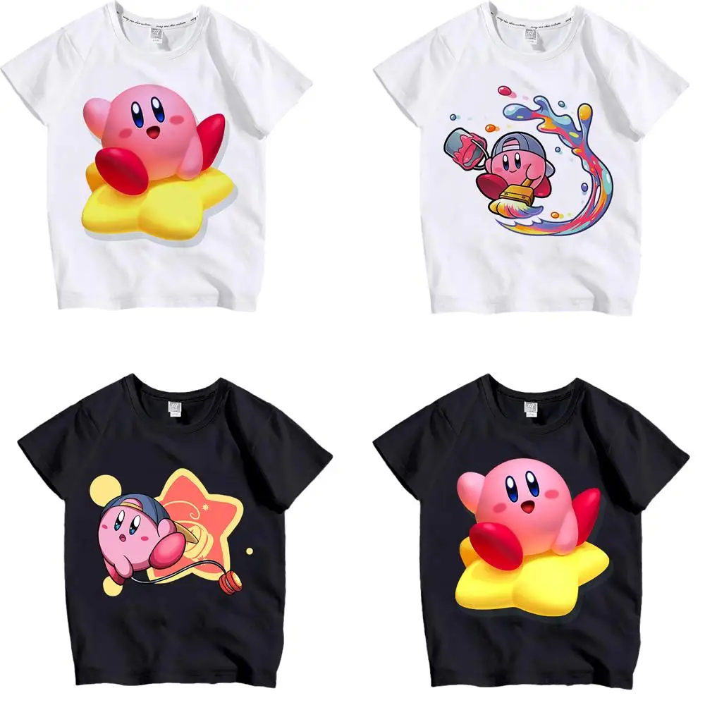 Anime Kawaii Super Cute Star Kabi Cartoon Printed Children s Kirby Clothing T Shirt Summer Short - Kirby Plush