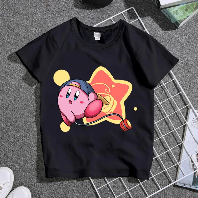 Cartoon Anime Figures Star Kirby Printing Girls Clothing Short Sleeve Kawaii Cute Summer Adult Children Top 3 - Kirby Plush