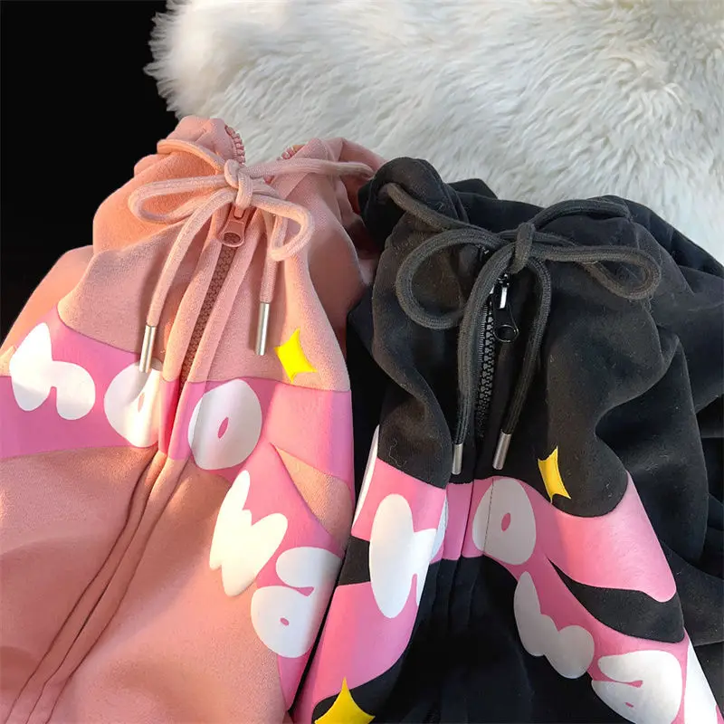 Cartoon Game Kirby Jacket Hooded Hoodie Star Kabi Couple Clothes Fleece Thickened Autumn Winter New Loose 1 - Kirby Plush