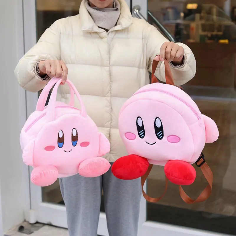 Cartoon Kirby Plush Toys Girls Sweet Pink Kirby Backpack Women Messenger Bag Coin Purse Mobile Phone - Kirby Plush