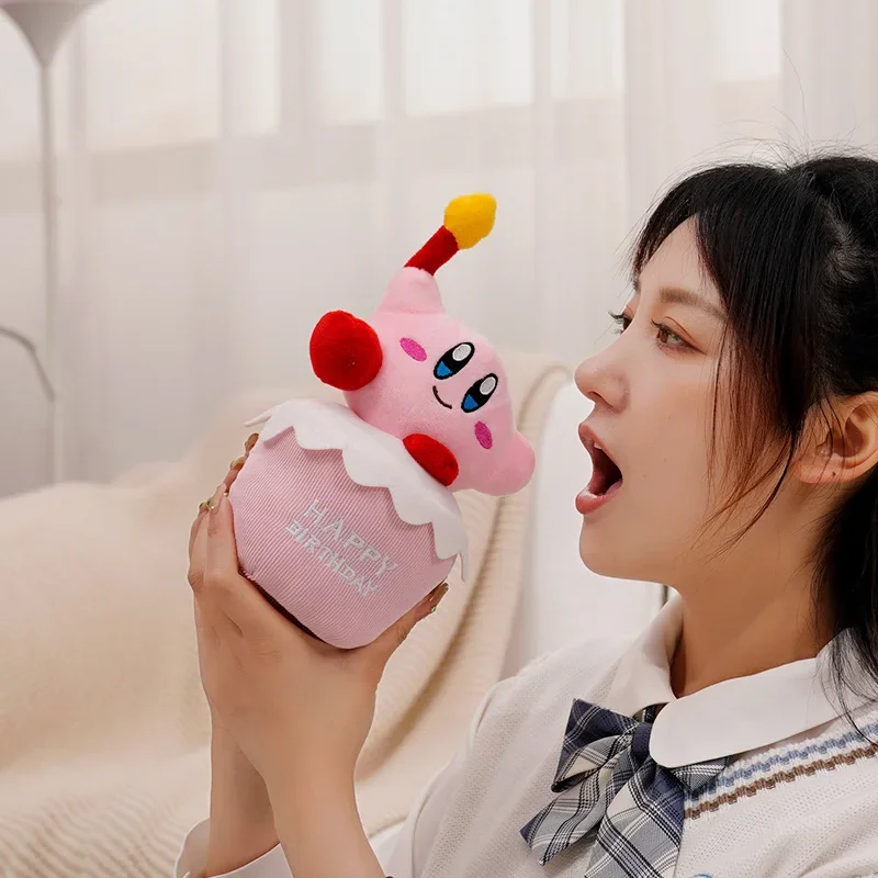 Cartoon Kirby Sanriod Birthday Cake Plush Toys Kawaii Anime Kuromi My Melody Cinnamoroll Plush Doll Can - Kirby Plush