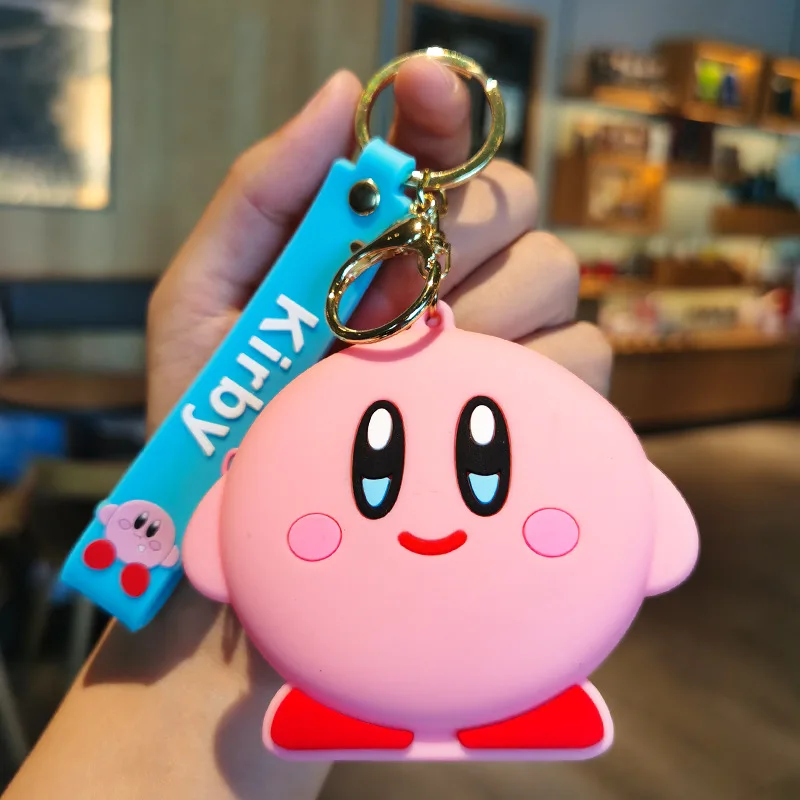 Kawaii Anime Cartoon Kirby Keychain Cute Star Kirby Silicone Wallet Key Ring Backpack Pendant Ornaments Jewelry 2 - Kirby Plush