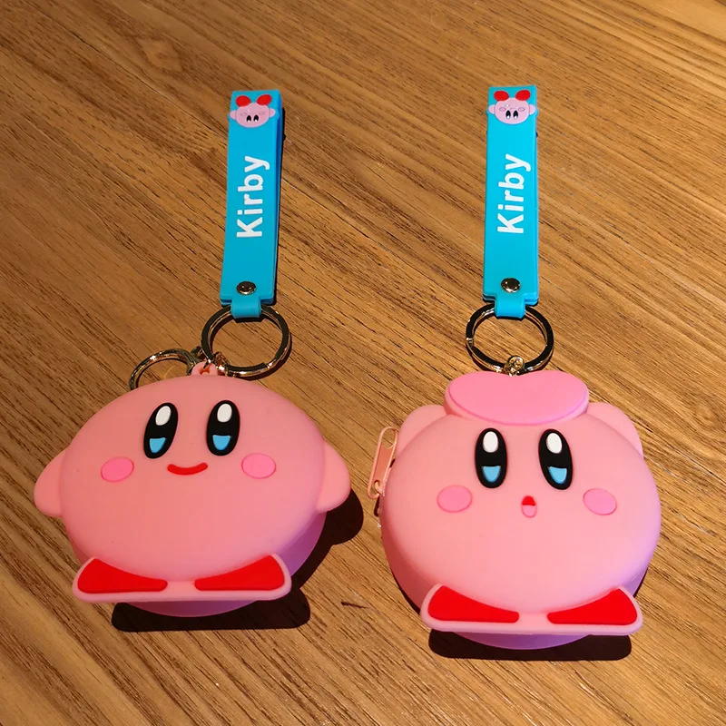 Kawaii Anime Cartoon Kirby Keychain Cute Star Kirby Silicone Wallet Key Ring Backpack Pendant Ornaments Jewelry 4 - Kirby Plush