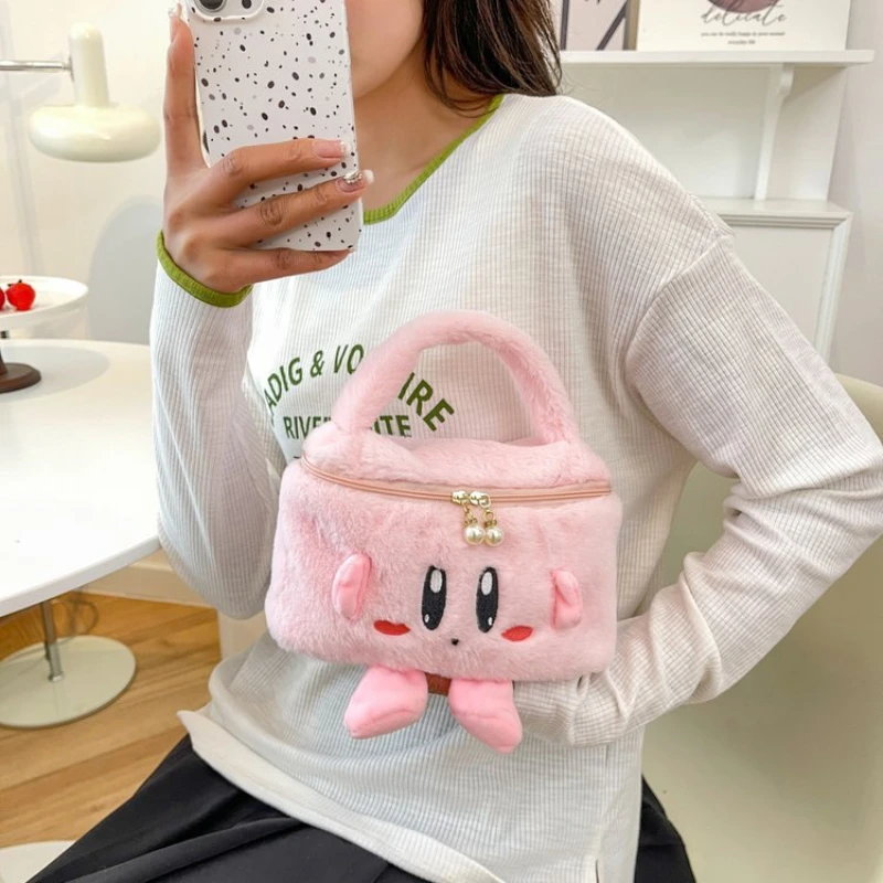 Kawaii Sanrio Plush Cosmetic Bag Kuromi Cinnamoroll My Melody Kirby Girls Makeup Travel Storage Bag Plush - Kirby Plush