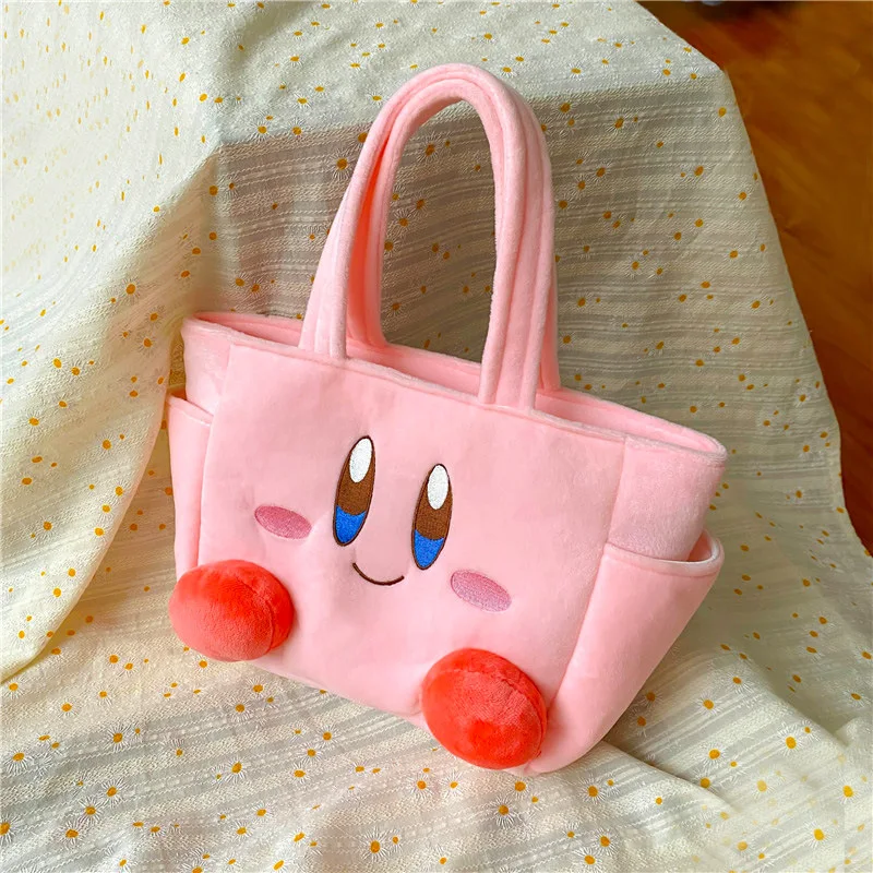 Kawaii Star Kirby Plush Doll Handbag Cosmetic Bag Cartoon Cute Anime Pink Kirby Plush Lunch Storage 3 - Kirby Plush