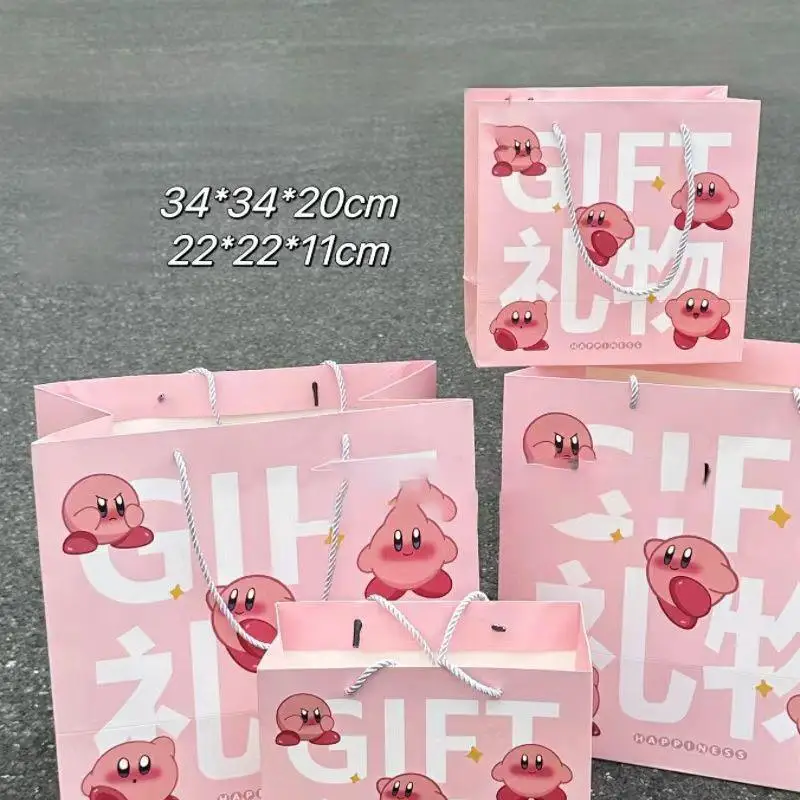 Kirby Gift Paper Bag Cardboard Gift Cute Graffiti Portable Creative Large Capacity Square Kawaii Exquisite Sweet 3 - Kirby Plush