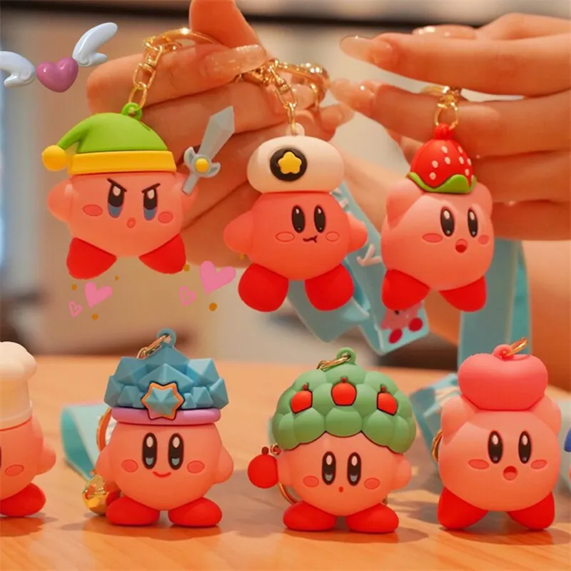Kirby Kawaii Keychain Anime Star Kirby Keyring Cartoon Pendant Keychains Children Toys Women Fashion Key Chain - Kirby Plush